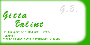 gitta balint business card
